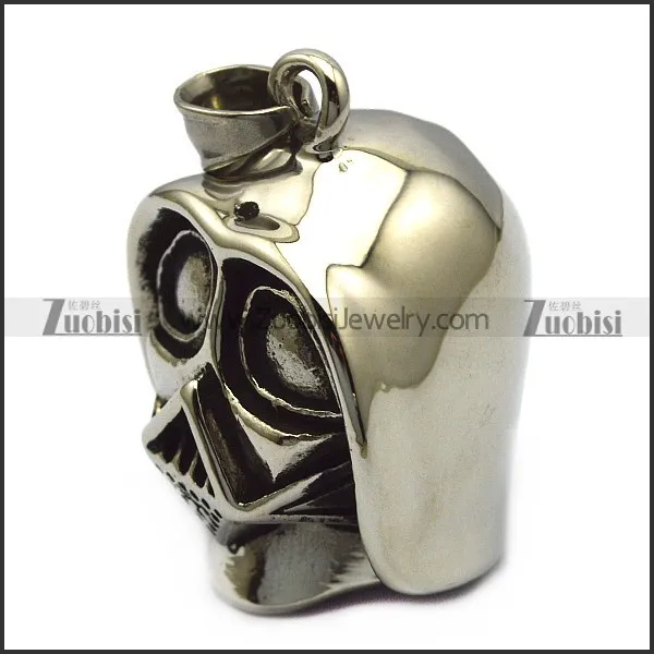 warrior mask pendant in stainless steel p007620