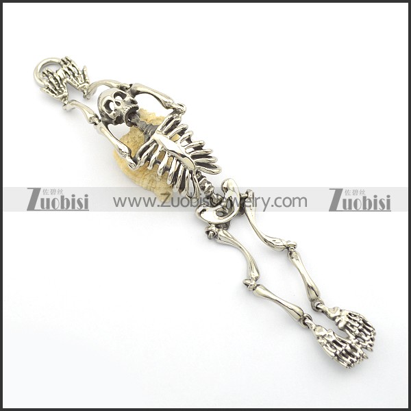 Stainless Steel Human Skeleton Bracelet for Punk Fans in 36mm Wide 21cm Long b003019