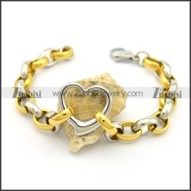 Stainless Steel Heart Charm Bracelet with Lobster Clasp b003474