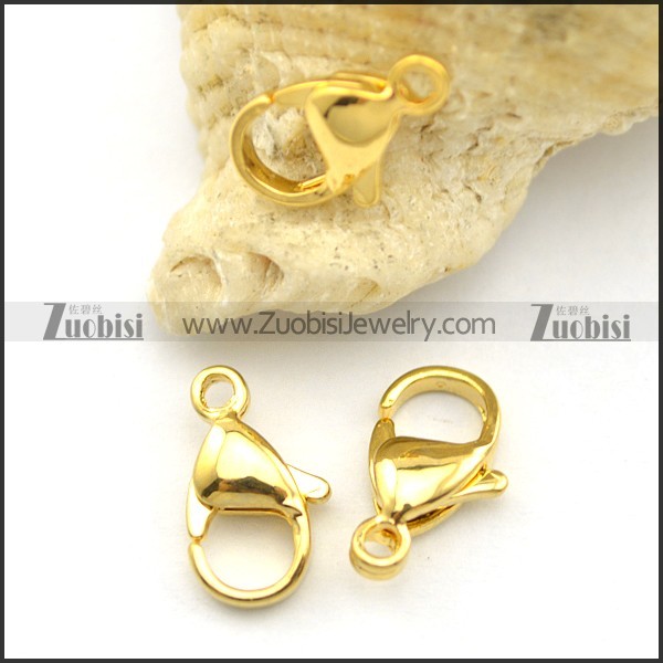 12mm Gold Stainless Steel Lobster Clasps a000032
