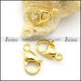 15mm Gold-plated Lobster Clasp Closure in Stainless Steel a000034