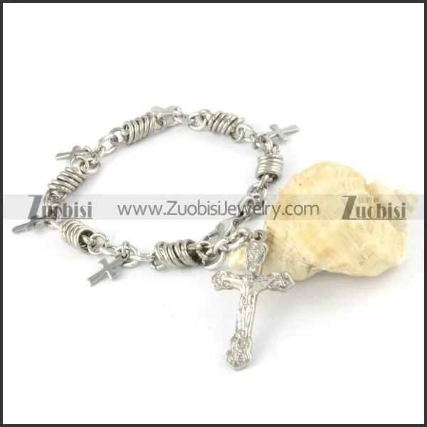 Stainless Steel Cross Bracelet - b000317