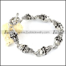 Stainless Steel Skull Bracelet - b000347