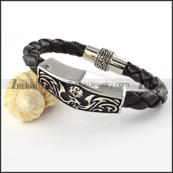 PU Leather Stainless Steel bracelet - b000444