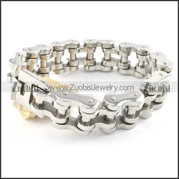 Real Stainless Steel Biker Bracelet - b000358
