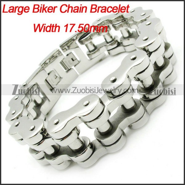 Huge Stainless Steel Motorcycle Chain Links Bracelet for Heavy Mens -b000626-11