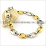 Top Quality 316L Stainless Steel Stamping Beans Shaped Bracelets -b000682