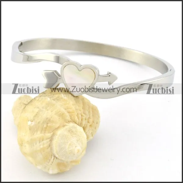 The arrow of Cupid Theme Steel Stone Bangles - b000691