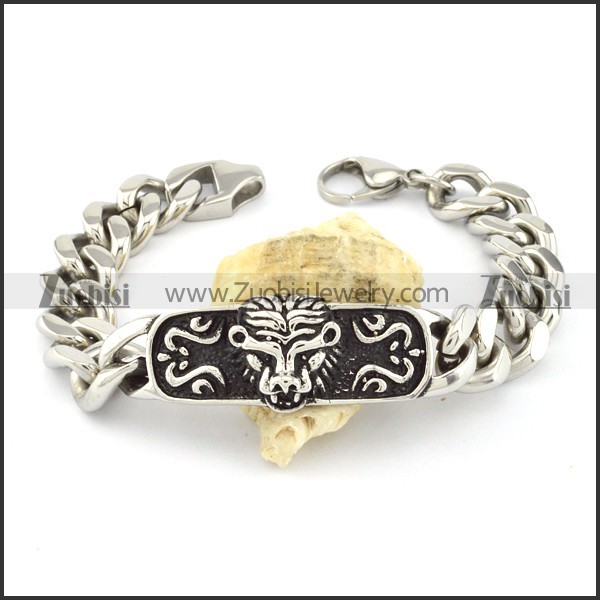 Stainless Steel Tiger Tag Bracelet -b000730