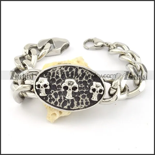 Stainless Steel Skull Bracelet -b000727