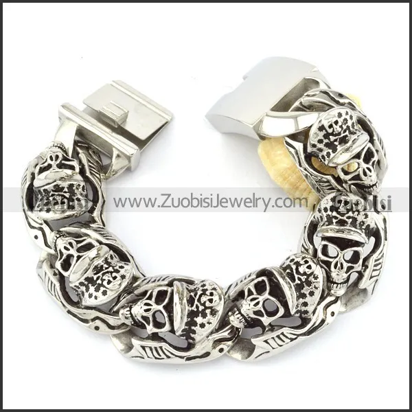 high quality oxidation-resisting steel  Biker Bracelets for Mens - b000711