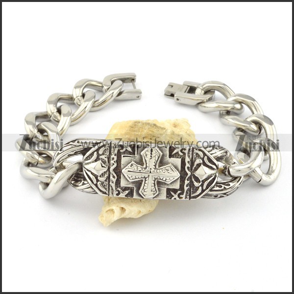 316L Stainless Steel Cross Bracelet -b000732