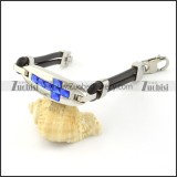 Stainless Steel Blue Cross Bracelet -b000797