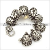 Stainless Steel 8 Lion Bracelet -b000854