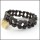 Large Black Stainless Steel Motrocycle Chain Bracelet for Mens -b000793