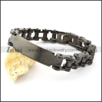 Width of 14mm Black Motorcycle Biker Chain Bracelet with plate -b000948