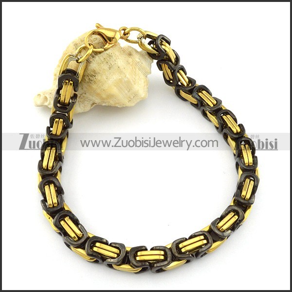 comely noncorrosive steel Gold and Black Plated Bracelet -b001305