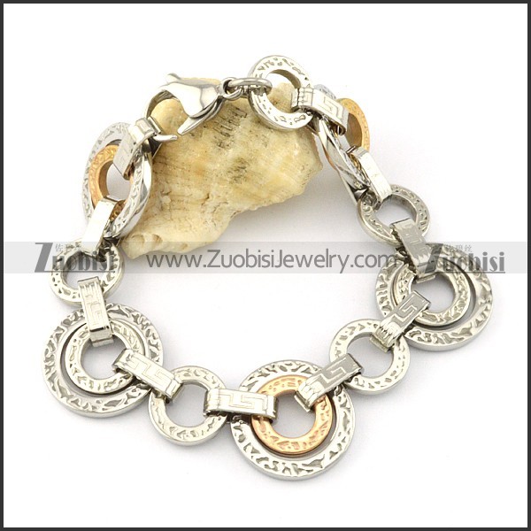 functional Stainless Steel Stainless Steel Bracelet with Stamping Craft -b001197