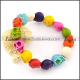 Elastic Colorful Resin Skull Heads Bracelet is Mexican Sugar Skull Jewelry -b001317