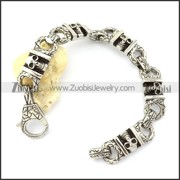 Casting Bracelet in 31L Stainless Steel for Bikers -b000968