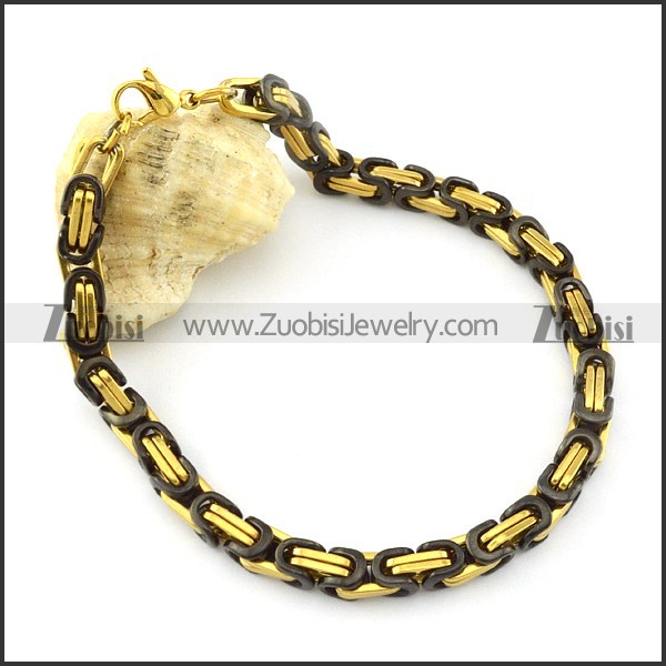 hot selling Stainless Steel Gold and Black Plated Bracelet -b001304