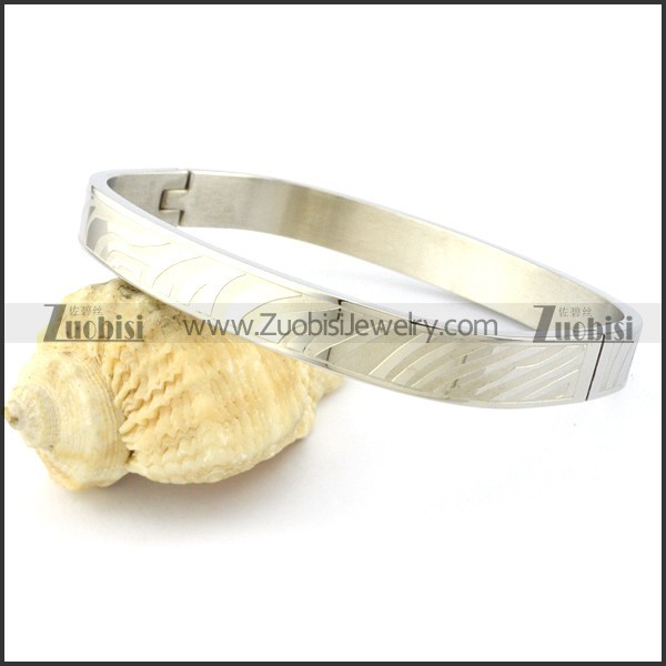 good noncorrosive steel Stamping Bangle in 316L Stainless Steel -b001269