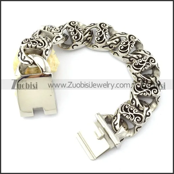 Casting Bracelet in 31L Stainless Steel for Bikers -b000969