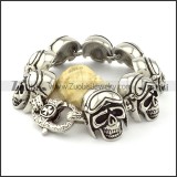 Big 8 Skull Bracelet in Stainless Steel -b000996