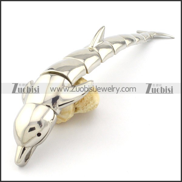 Big Lively Dolphin Bracelet in Stainless Steel -b000994