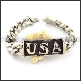 Stainless Steel USA Tag Bracelets for Motorcycle Lovers -b001079