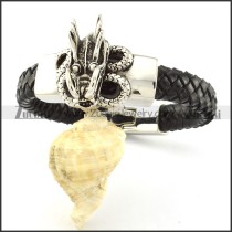 Black Leather Dragon Bracelet for Men -b001001