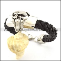Black Leather Tiger Bracelet for Men -b000999