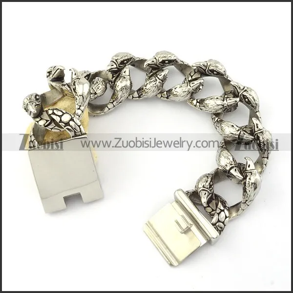 Casting Bracelet in 31L Stainless Steel for Bikers -b000973