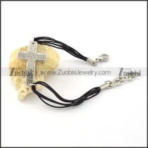 Fashion Stainless Steel Black Cord Bracelet -b001066