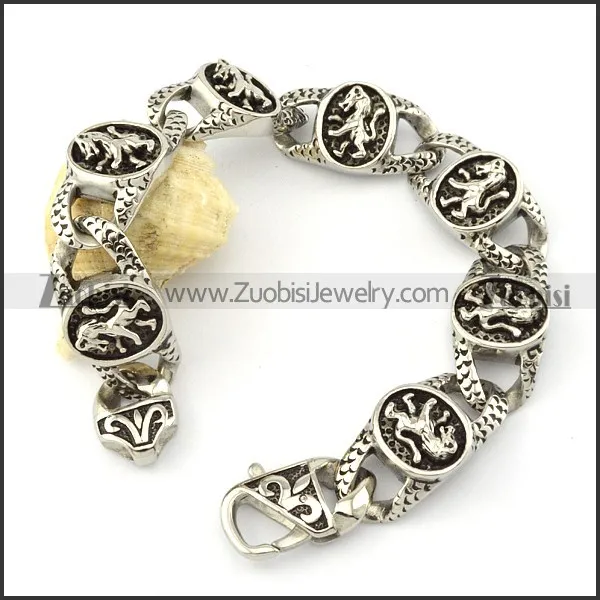 Casting Bracelet in 31L Stainless Steel for Bikers -b000967