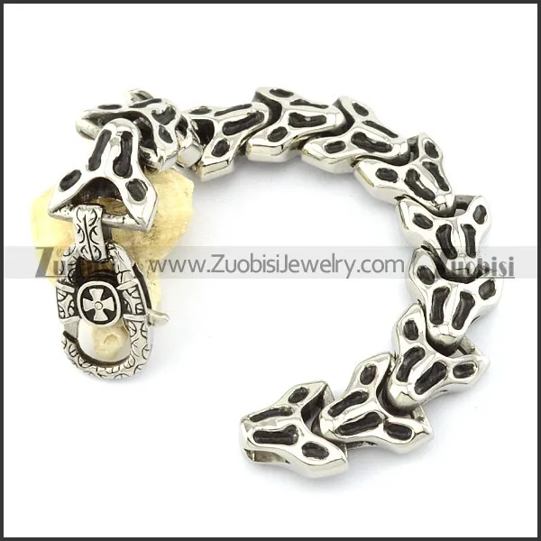 Casting Bracelet in 31L Stainless Steel for Bikers -b000965