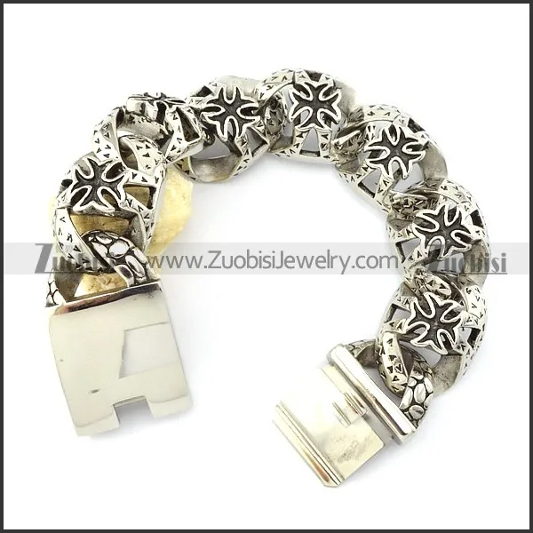 Casting Bracelet in 31L Stainless Steel for Bikers -b000970