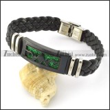 15mm wide braided leather bracelet b001743