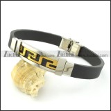 rubber bracelet with stainless steel parts b001713