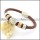 brown leather bracelet for men with rose gold and silver steel accessories b001605
