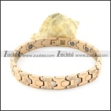 rose gold plating stainless steel bracelet CNC clear stones b001689