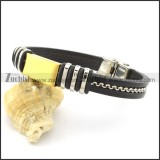 rubber bracelet with stainless steel parts b001698