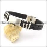 rubber bracelet with stainless steel parts b001699