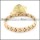 gold plating stainless steel bracelet CNC clear stones b001662