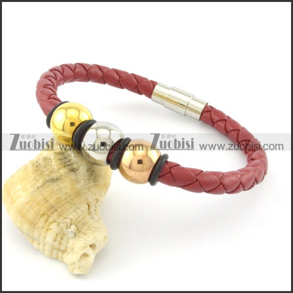 21*0.6cm red leather bracelets b001618