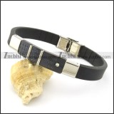 rubber bracelet with stainless steel parts b001722