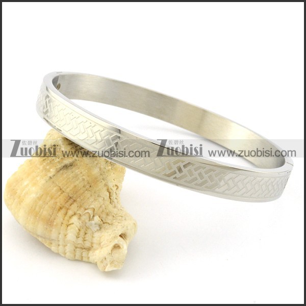 Pleasant 316L Steel stamping bangle -b001453