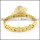 gold plating stainless steel bracelet CNC clear stones b001657