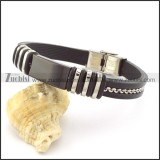 rubber bracelet with stainless steel parts b001697