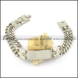 Clean-cut 316L Stainless Steel id bracelets -b001533